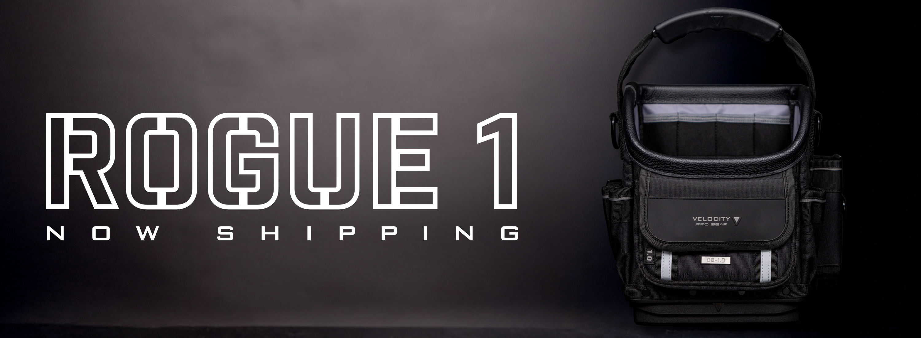 Black backpack with 'Rogue 1' branding on a dark background