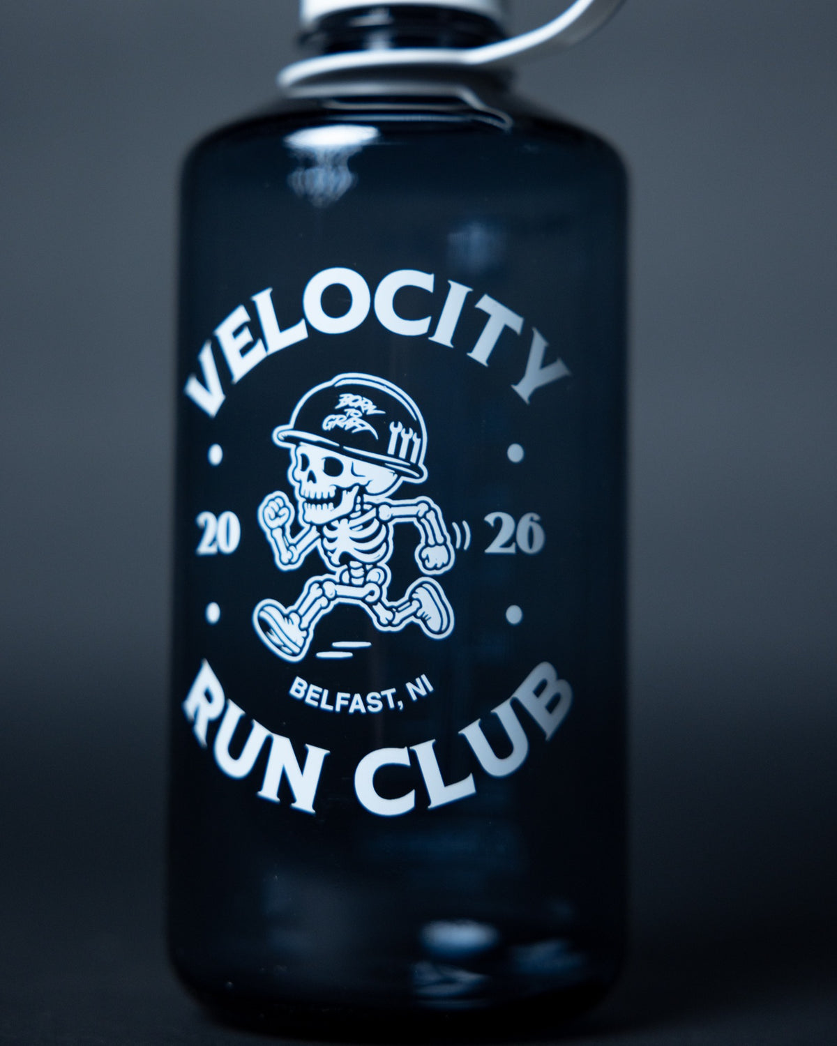 Velocity Run Club logo on Nalgene bottle