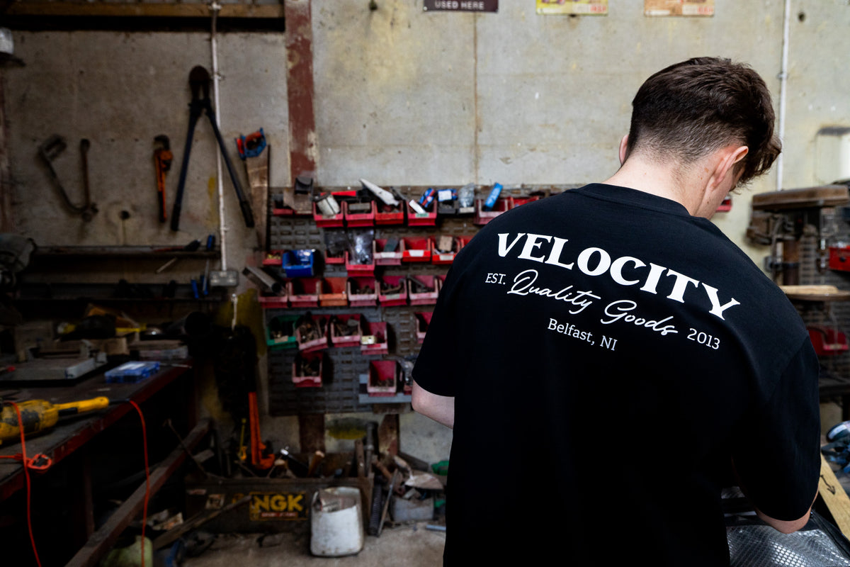 Velocity Quality Goods Heavyweight Boxy T-Shirt back print