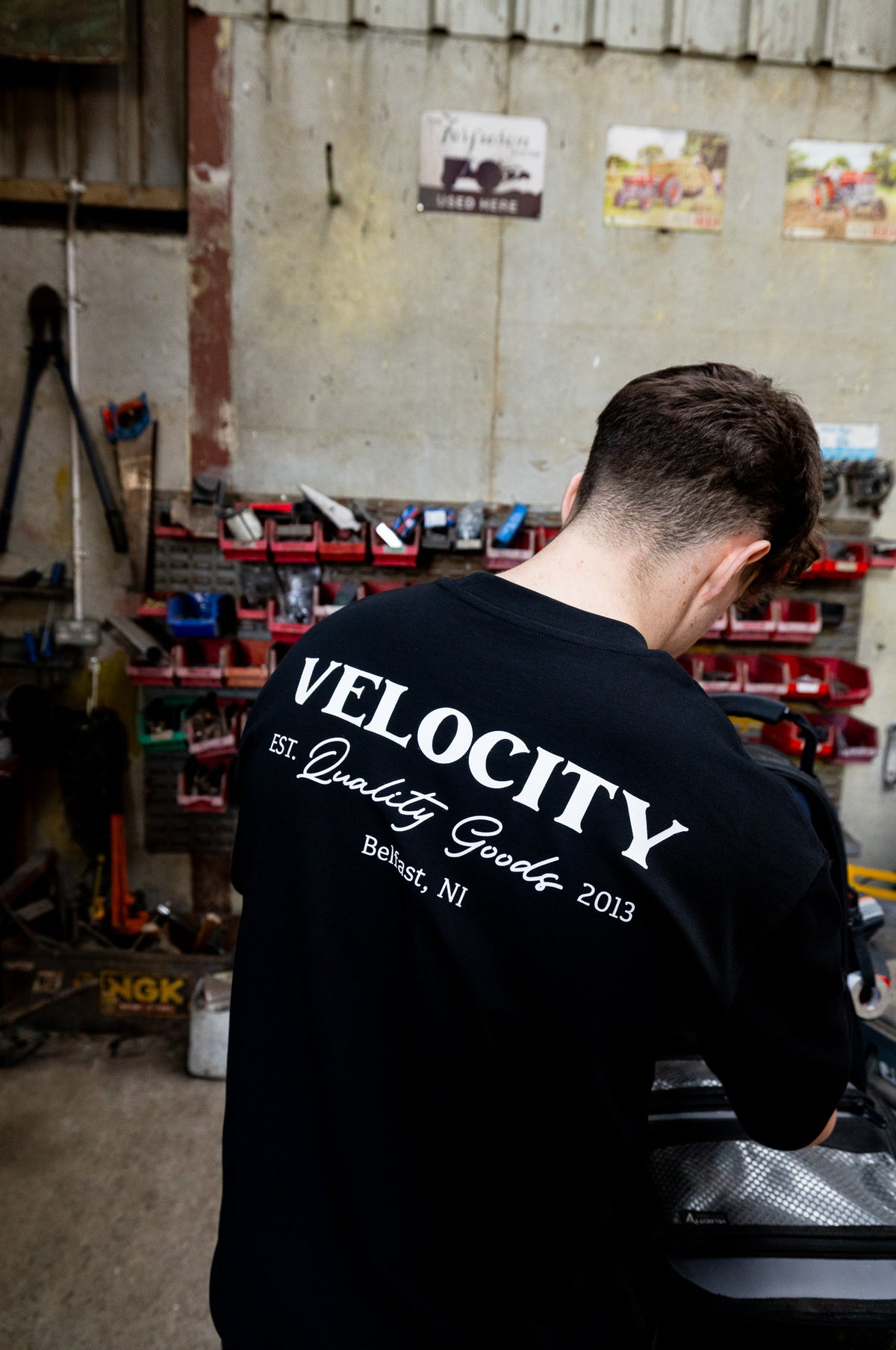 Velocity Quality Goods Heavyweight Boxy T-Shirt back print close-up