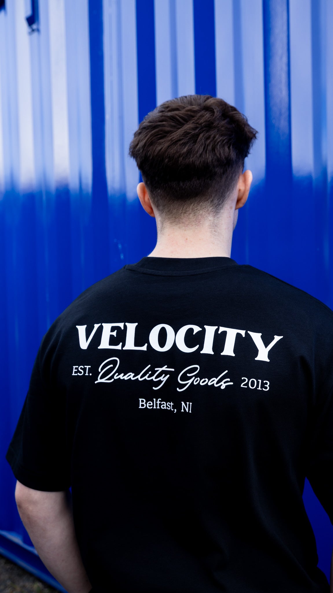 Velocity Quality Goods Heavyweight Boxy T-Shirt front logo detail